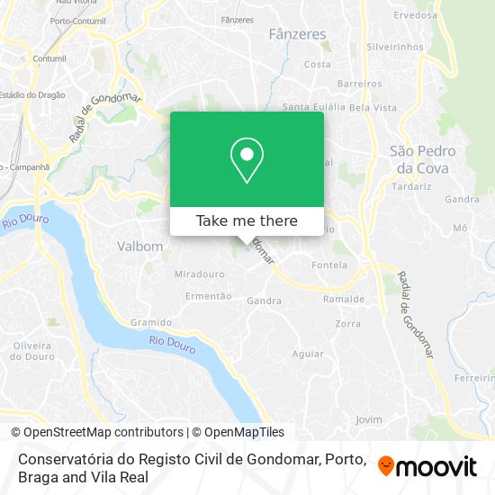 Conservatória do Registo Civil de Gondomar map