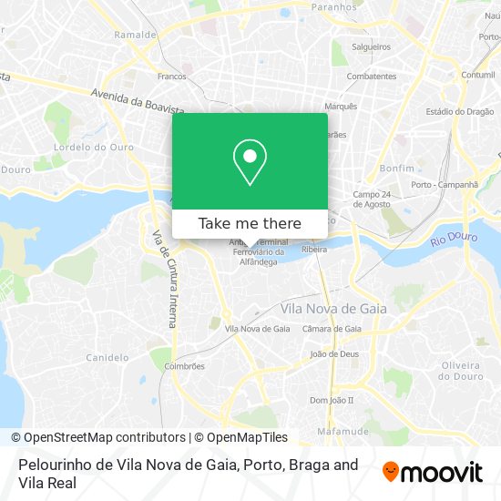Pelourinho de Vila Nova de Gaia mapa