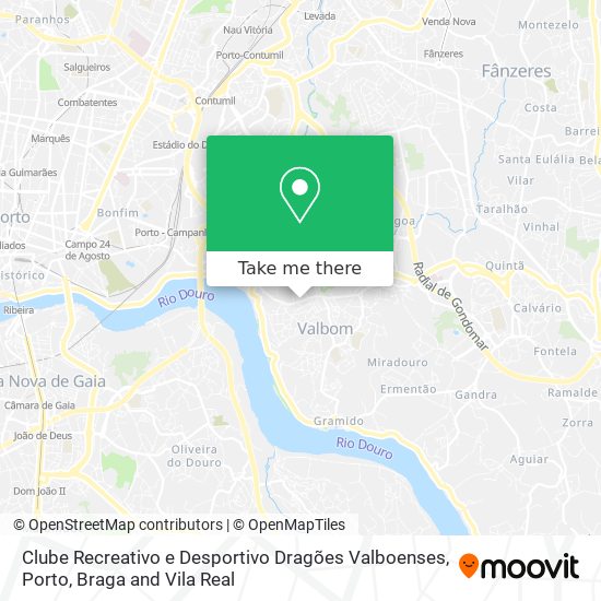 Clube Recreativo e Desportivo Dragões Valboenses mapa