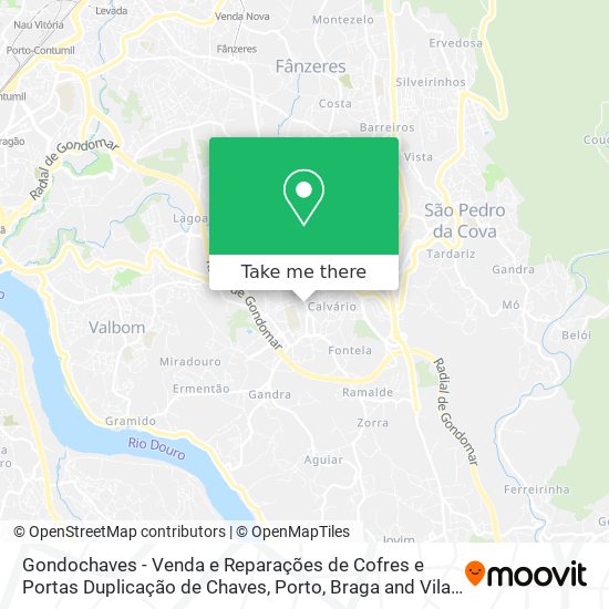 Gondochaves - Venda e Reparações de Cofres e Portas Duplicação de Chaves mapa