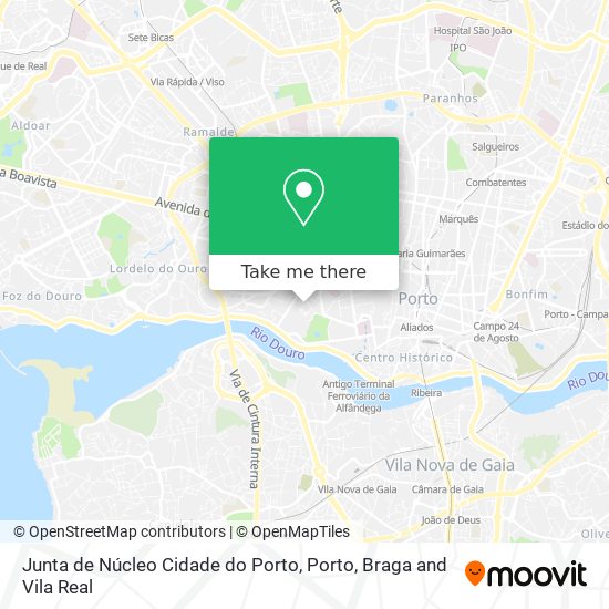 Junta de Núcleo Cidade do Porto mapa