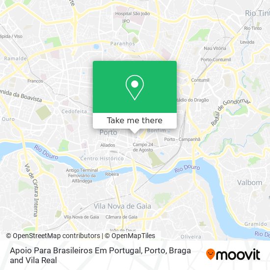 Apoio Para Brasileiros Em Portugal map