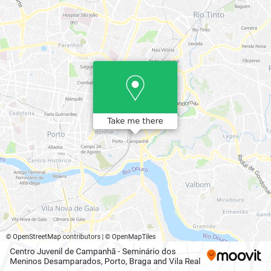 Centro Juvenil de Campanhã - Seminário dos Meninos Desamparados mapa