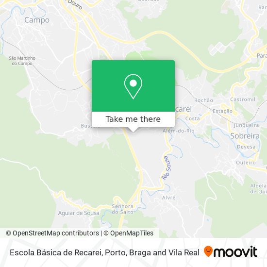 Escola Básica de Recarei mapa