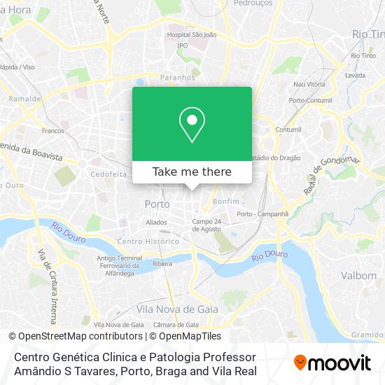 Centro Genética Clinica e Patologia Professor Amândio S Tavares mapa