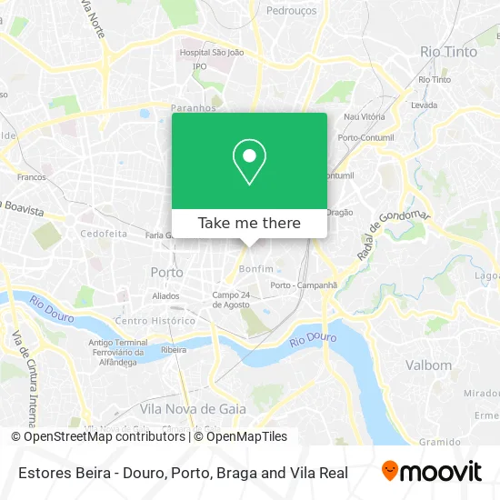 Estores Beira - Douro map