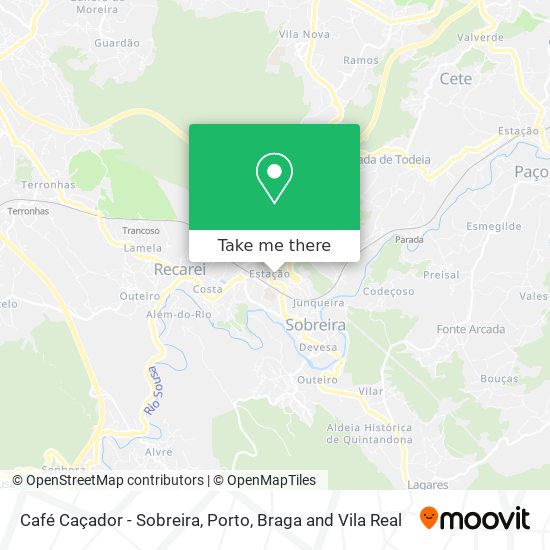Café Caçador - Sobreira mapa
