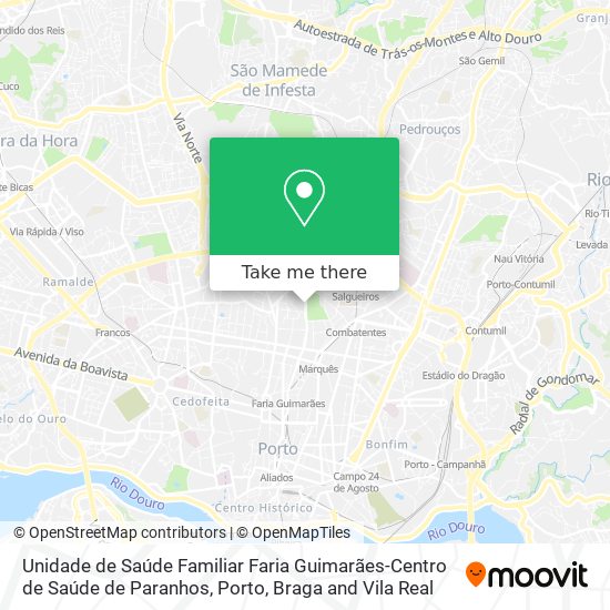 Unidade de Saúde Familiar Faria Guimarães-Centro de Saúde de Paranhos map