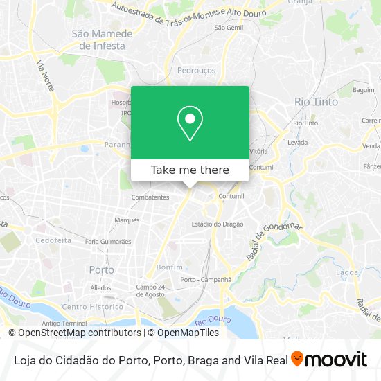Loja do Cidadão do Porto mapa