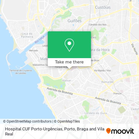 Hospital CUF Porto-Urgências mapa