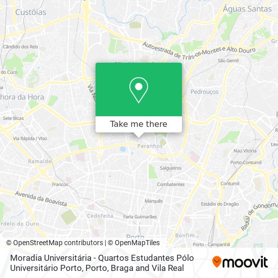 Moradia Universitária - Quartos Estudantes Pólo Universitário Porto map