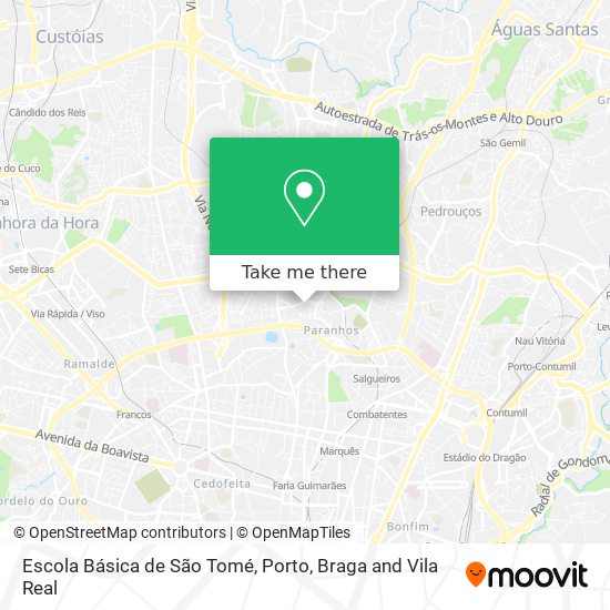 Escola Básica de São Tomé mapa