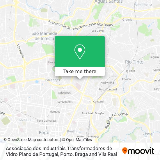 Associação dos Industriais Transformadores de Vidro Plano de Portugal map