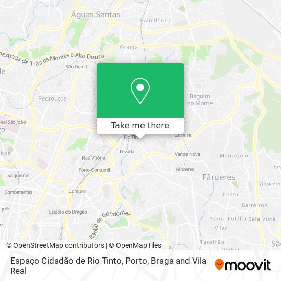 Espaço Cidadão de Rio Tinto map