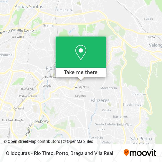 Olidoçuras - Rio Tinto map