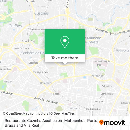 Restaurante Cozinha Asiática em Matosinhos mapa