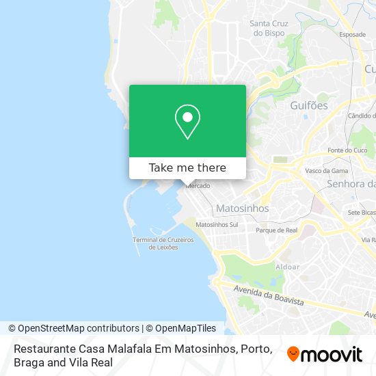 Restaurante Casa Malafala Em Matosinhos mapa