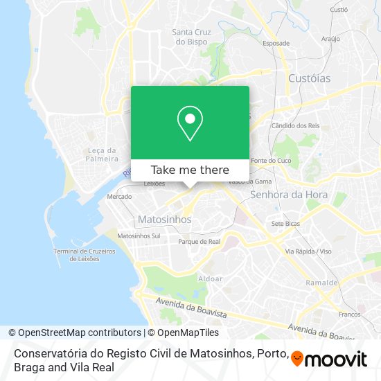 Conservatória do Registo Civil de Matosinhos map