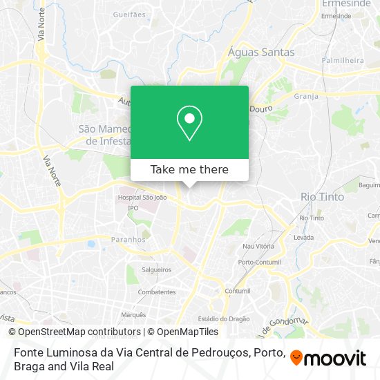 Fonte Luminosa da Via Central de Pedrouços mapa