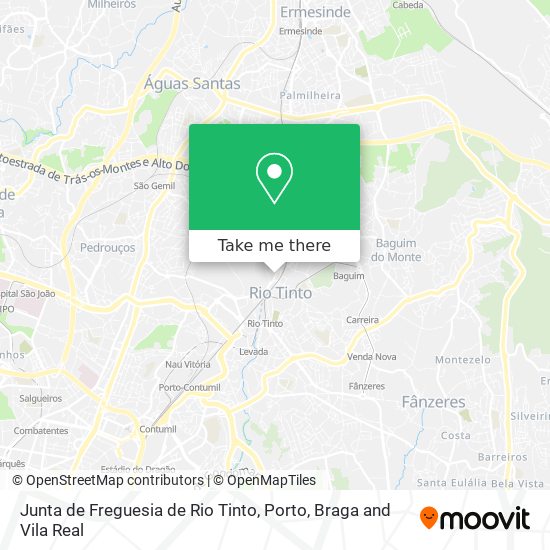 Junta de Freguesia de Rio Tinto map