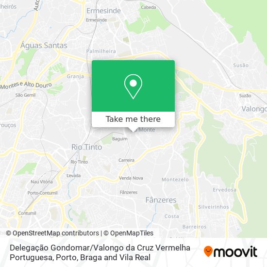 Delegação Gondomar / Valongo da Cruz Vermelha Portuguesa mapa