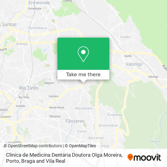 Clínica de Medicina Dentária Doutora Olga Moreira mapa