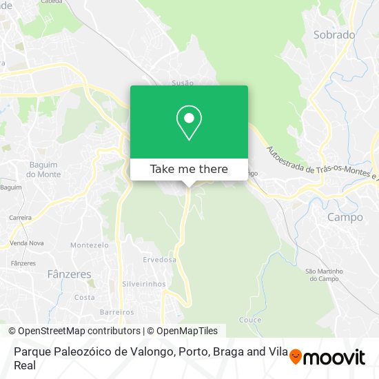 Parque Paleozóico de Valongo map