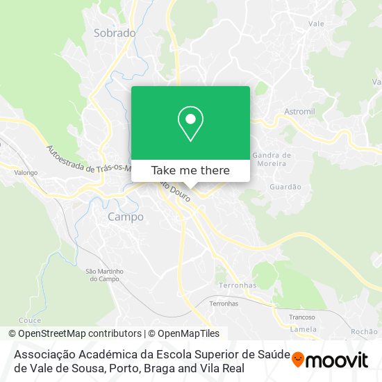 Associação Académica da Escola Superior de Saúde de Vale de Sousa map