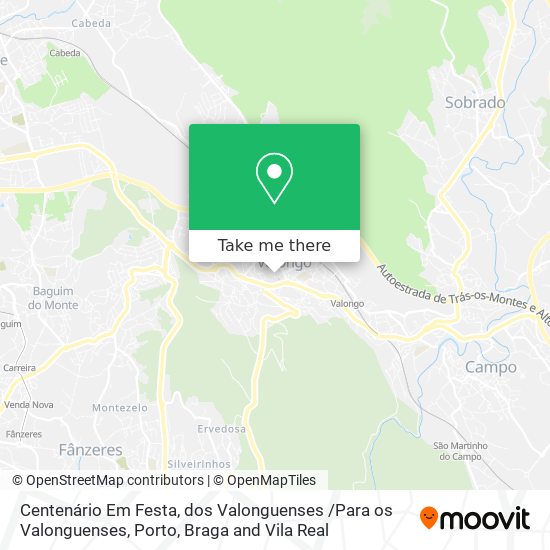 Centenário Em Festa, dos Valonguenses /Para os Valonguenses map