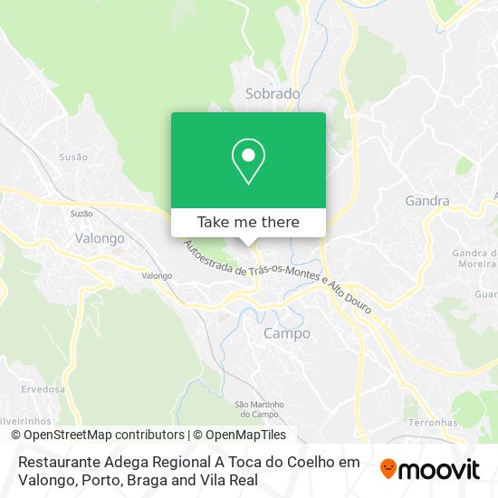 Restaurante Adega Regional A Toca do Coelho em Valongo map