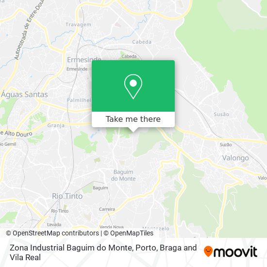 Zona Industrial Baguim do Monte map