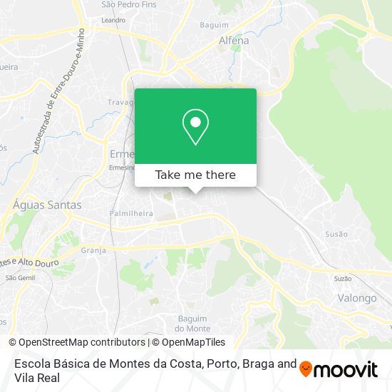 Escola Básica de Montes da Costa mapa