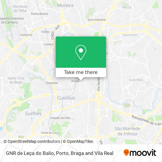 GNR de Leça do Balio map
