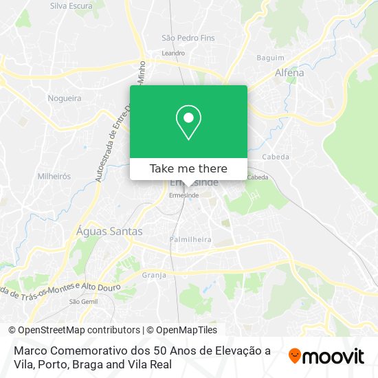 Marco Comemorativo dos 50 Anos de Elevação a Vila map