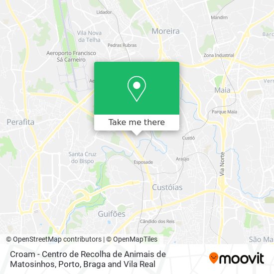 Croam - Centro de Recolha de Animais de Matosinhos mapa