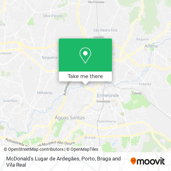 McDonald's Lugar de Ardegães mapa