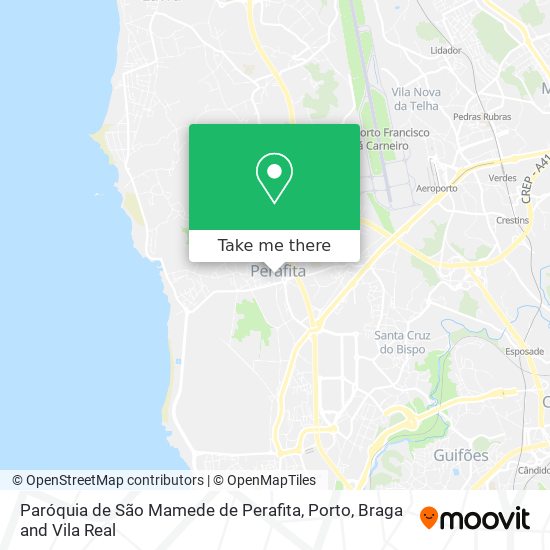 Paróquia de São Mamede de Perafita mapa