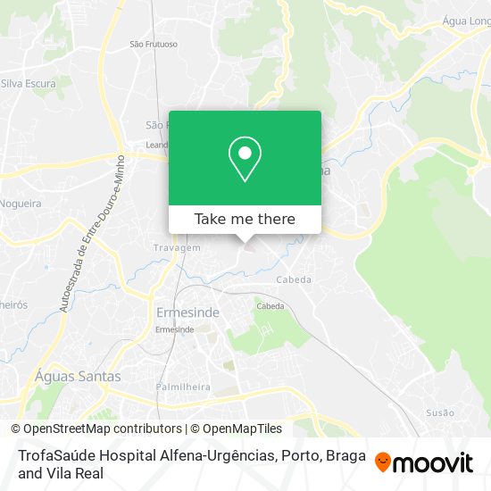 TrofaSaúde Hospital Alfena-Urgências map