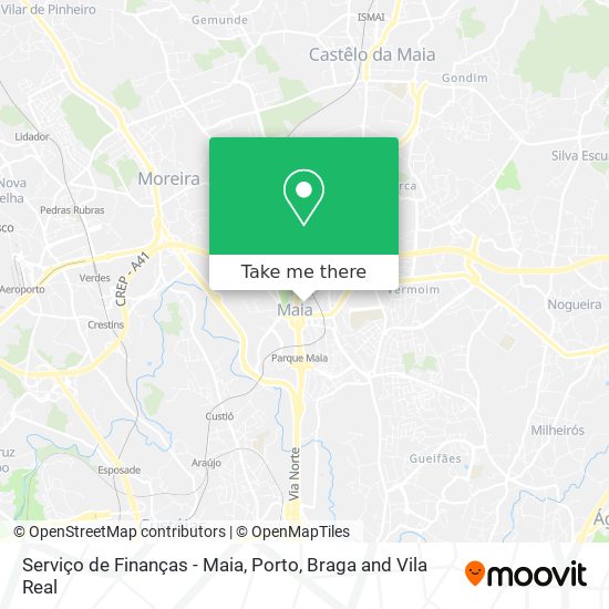 Serviço de Finanças - Maia map