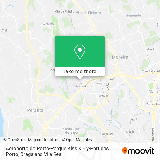 Aeroporto do Porto-Parque Kiss & Fly-Partidas map