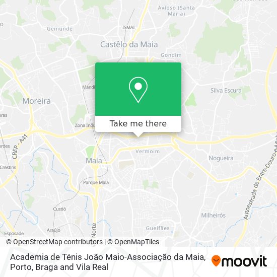 Academia de Ténis João Maio-Associação da Maia map