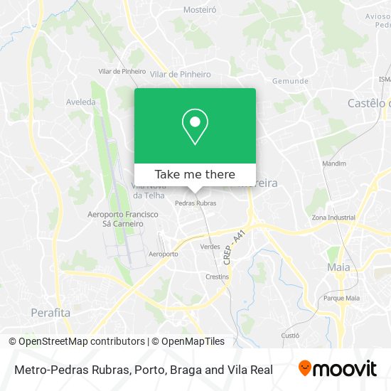 Metro-Pedras Rubras map