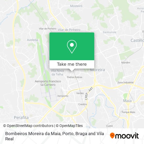 Bombeiros Moreira da Maia map