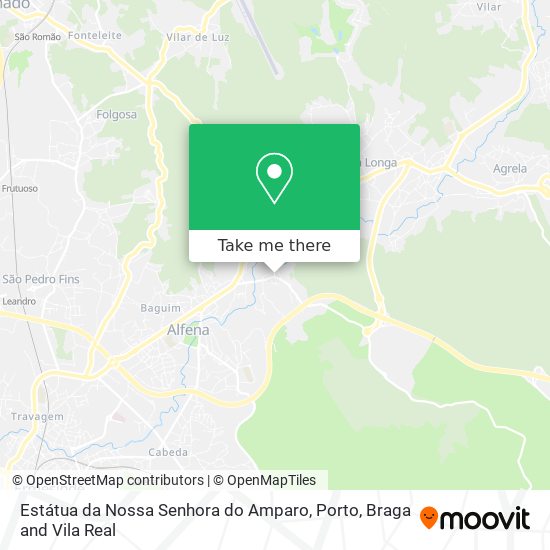 Estátua da Nossa Senhora do Amparo mapa