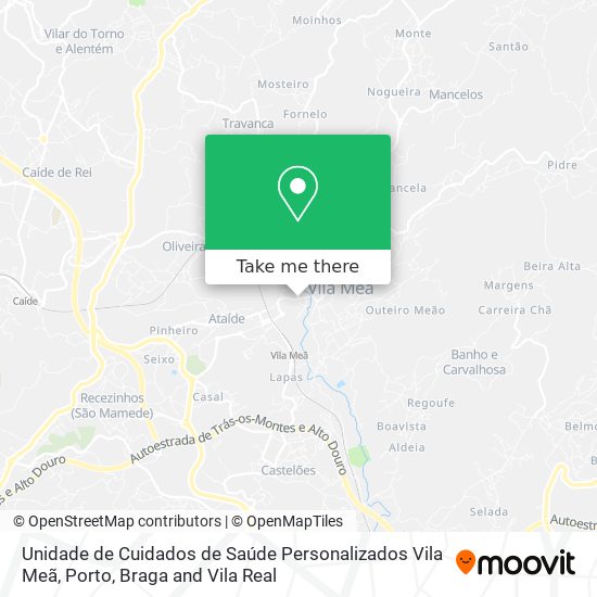 Unidade de Cuidados de Saúde Personalizados Vila Meã mapa