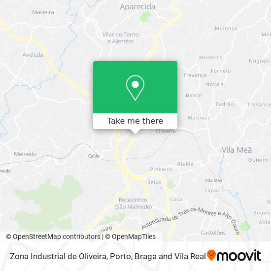 Zona Industrial de Oliveira mapa