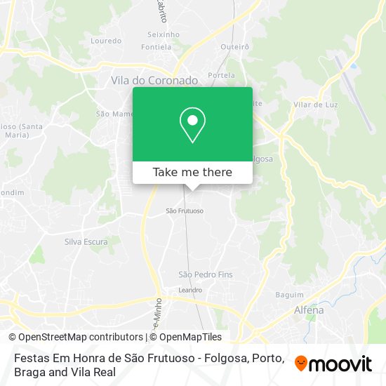 Festas Em Honra de São Frutuoso - Folgosa map