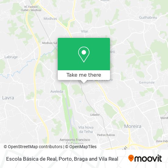 Escola Básica de Real mapa