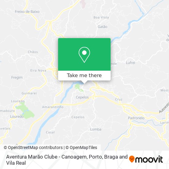 Aventura Marão Clube - Canoagem map