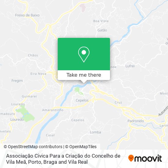 Associação Civica Para a Criação do Concelho de Vila Meã mapa